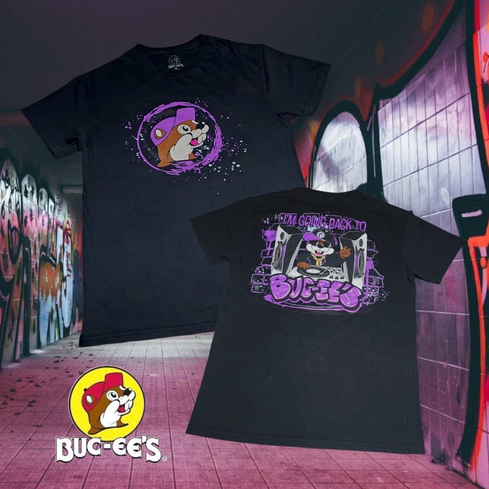 Buc-ee's Unisex I'm Going Back Graffiti DJ S/s Graphic Tee Black Youth L‎